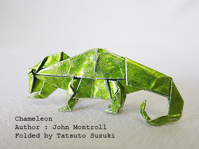 Chameleon001, Author : John Montroll, Folded by Tatsuto Suzuki